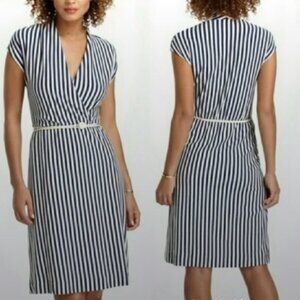 Anthropologie Saturday Sunday Navy Striped Belted Dress Size XS